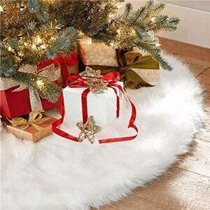 48 inch Christmas Tree Skirt Faux Fur Xmas Tree Skirt Christmas Decorations